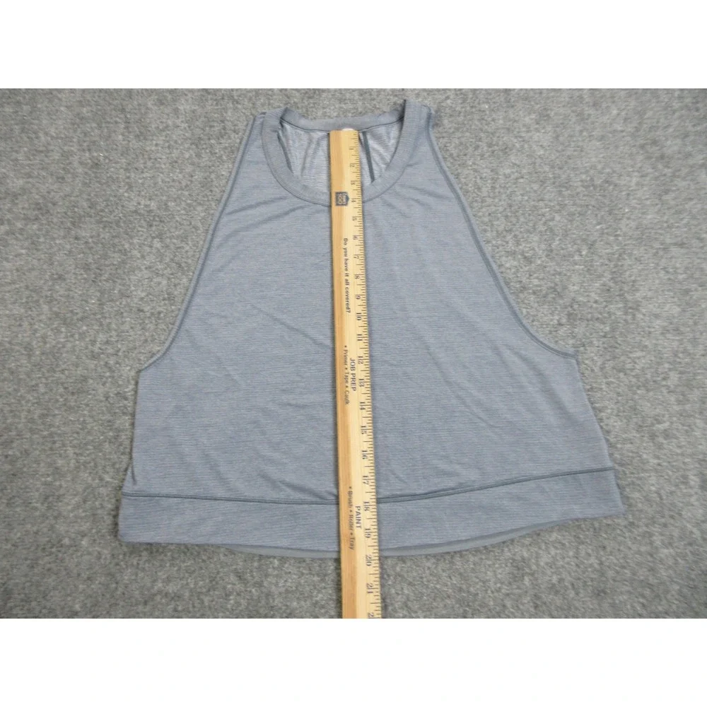Lululemon Tank Top Womens Medium Gray High Neck Cropped Athletic Gym Relaxed